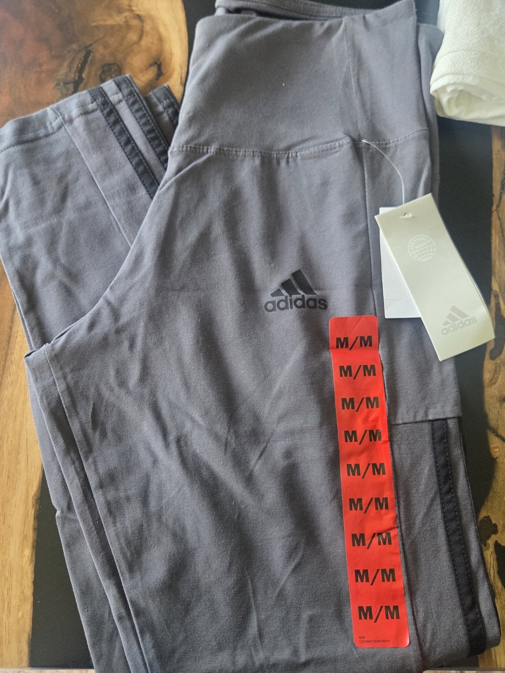adidas Charcoal Gray Logo Leggings(capri Length)
